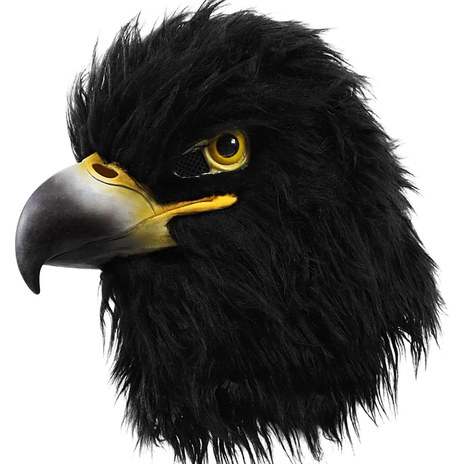 Black Eagle Mask Novelty Latex Hawk Mask Closed Mouth Eagle Head Mask Animal Costume Bird Mask for Party Festival Halloween Masquerade Accessories