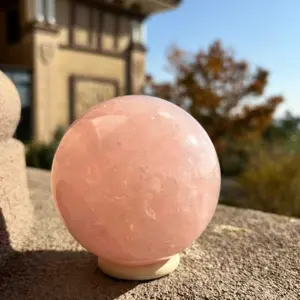 Rose Quartz Sphere Large Size One Piece With Free Holder