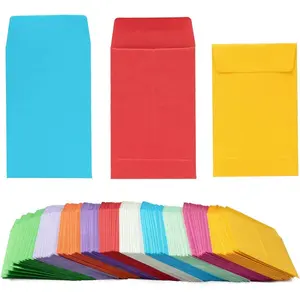 500 Pieces Colorful Self-Adhesive Small Coin Envelopes Mini Storage Packets for Seeds Small Parts Garden Office Wedding Gift 2.25×3.5 inch