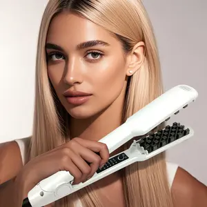 Corn-Row Curling Iron, Negative Ion Hair Root Volumizer, Non-Damaging Dual-Use Flat Iron, Hair Curler