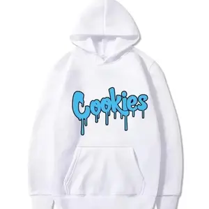 Fashion Cookies Letter Print Graphic Hoodie for Men & Women, Fall Winter Casual Streetwear Pullover Sweatshirt, Fitted Cartoon Pattern Design 0MZ