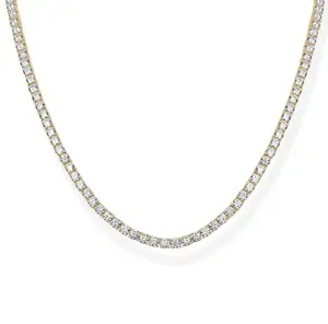 Tennis Silver Necklace for Women, 14K Gold Plated/Sterling Silver Cubic Zirconia Chain, Dainty Choker Necklaces for Women Jewelry For Mother's Day gifts