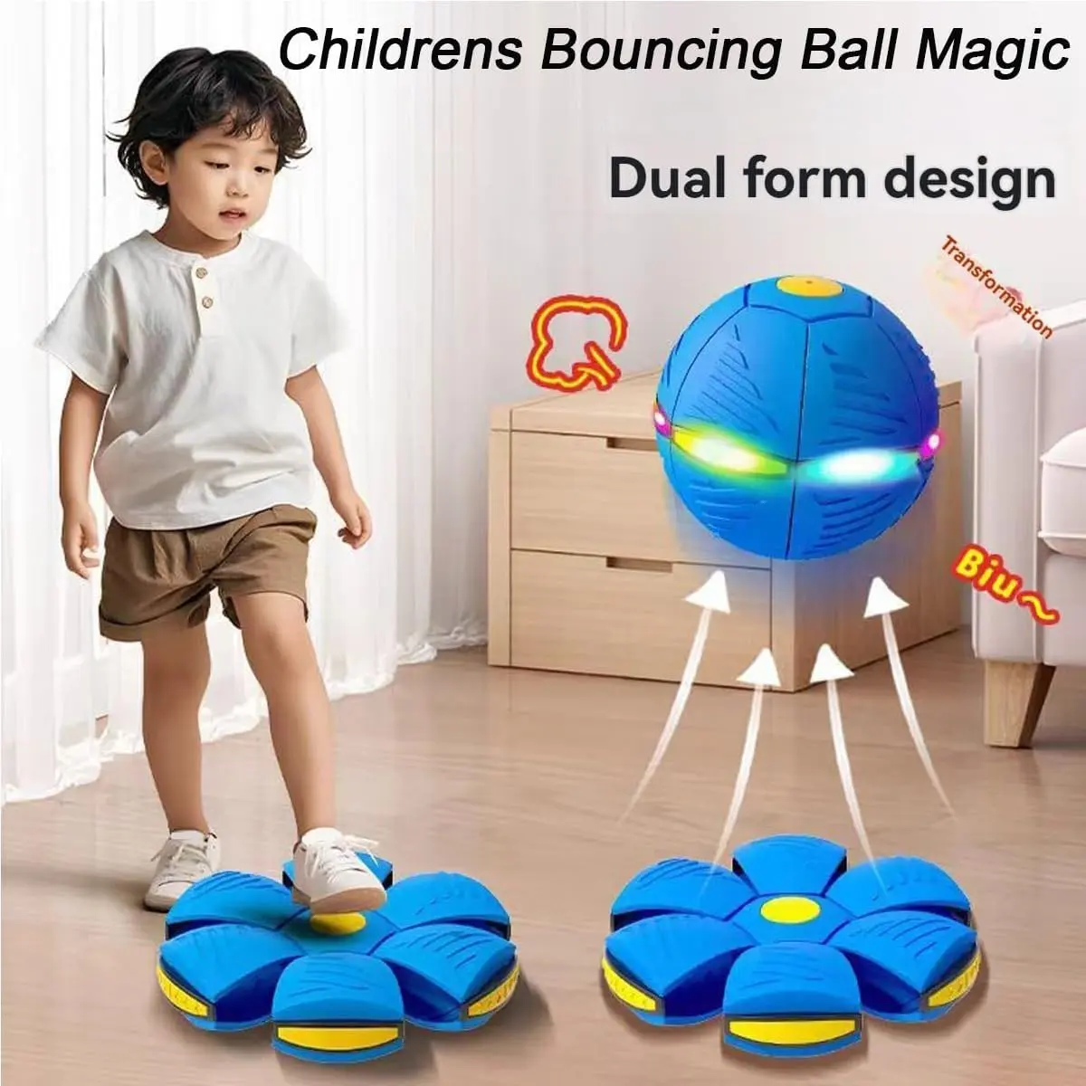 Magic Ball, Magic Meta Ball, Children's Bouncing Ball with 6 Light