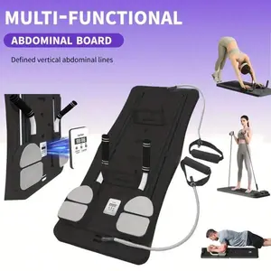 6-In-1 Multi-Functional Foldable Pilates Board - Made Of PP Material, Safe And Reliable, Does Not Deform, Stable Flat Design - Home Fitness Equipment With Resistance Bands, Small Space Storage, Convenient Gift