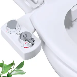 Bidet Attachment for Toilet, Hot and Cold Water Spray Non-Electric Dual Nozzle for Frontal & Rear Wash, Adjustable Water  Control, Self Cleaning Water Sprayer, White