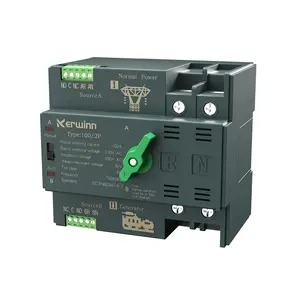 Automatic Transfer Switch 100 amp Manual Power Transfer Switch 220V Dual Power Electrical Selector Switches DIN Rail Mount (2P)