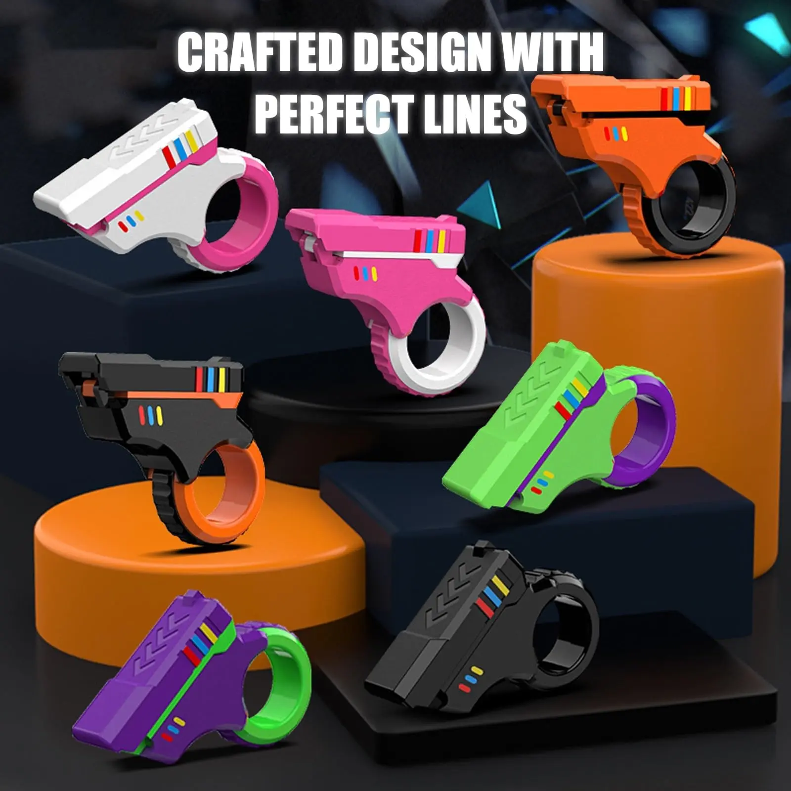 2-Pack 3D Printed Fidget Spinners – Creative Stress Relief Toys with Spinning & Flipping Functions, Perfect Portable Handheld Stress Reducers