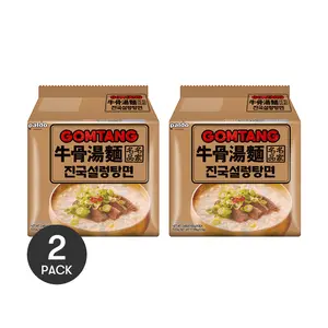 PALDO Korean Gomtang Beef Bone Soup Noodles - 2 Pack, 5 Servings Each, Perfect Hangover Cure!