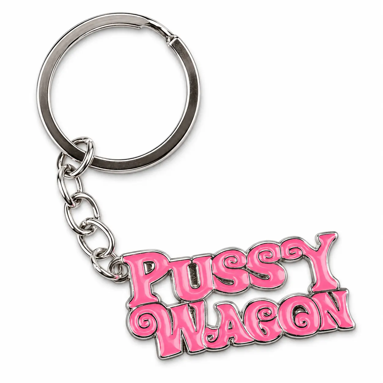 P*ssy Wagon Metal Keychain