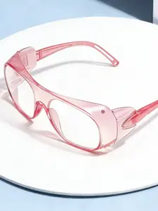 [1pay]Safety Large Frame Eyeglasses, Trendy Casual Glasses, Clear Transparent Lenses, Unisex Outdoor Indoor Use, Windproof Eye Protection, High Aesthetic Value