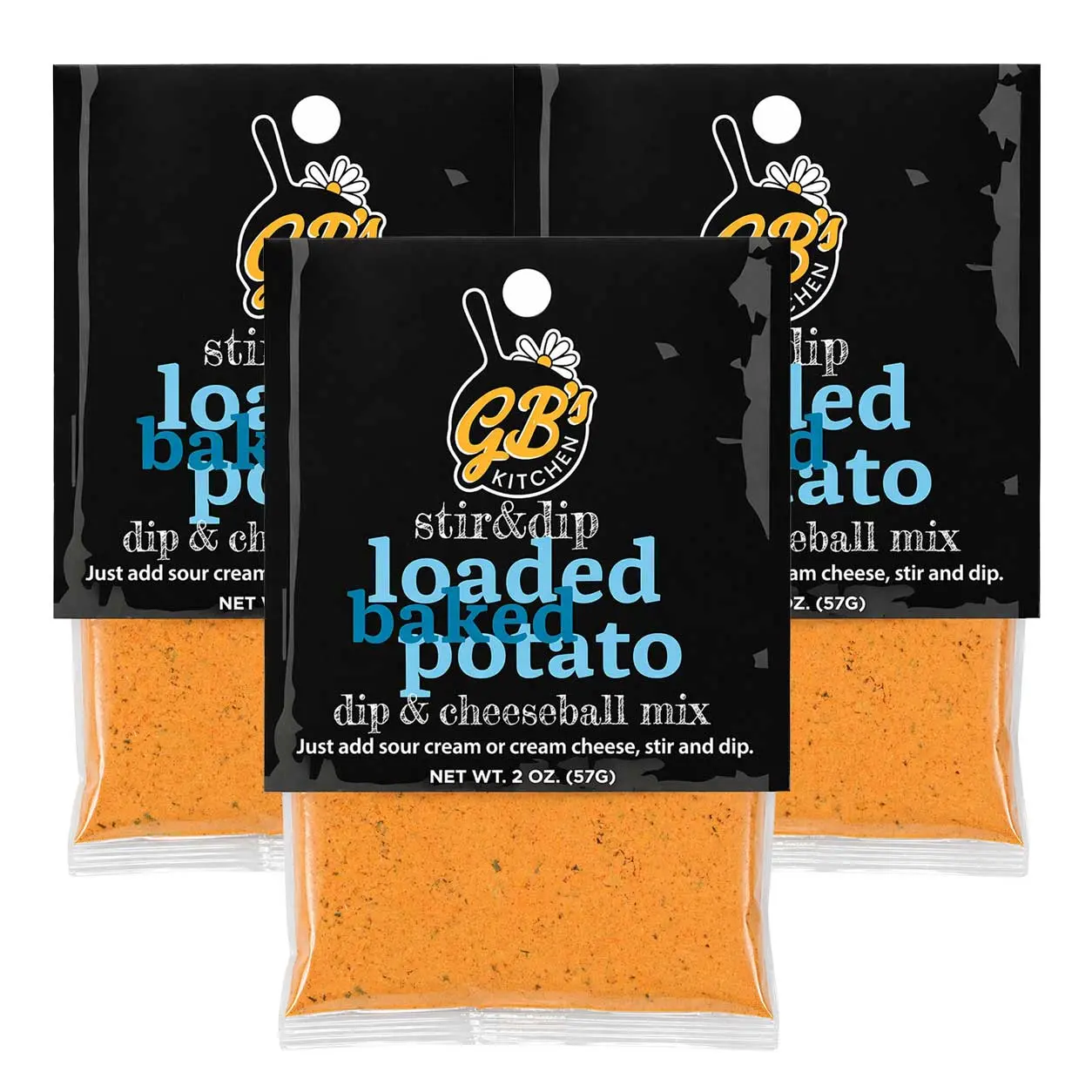 Loaded Baked Potato Dip & Cheeseball Mix | Pack of 3 | 2 oz | GB's Kitchen
