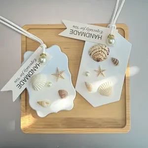 Handmade Shell Aroma Stone Tag | Essential Oil Diffuser for Home, Car & Closet, Unique Fragrance Gift, free complimentary 3ml Oil