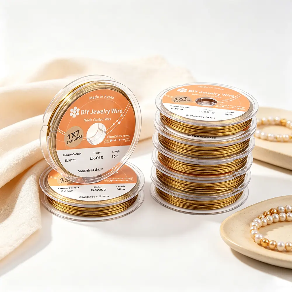 DiySoSo 0.6mm Beading Wire - Gold, Silver Semi-Finished Non-Natural Crystal Jewelry Craft Wire for DIY Projects, Crafting