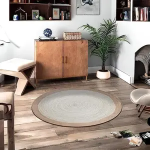 "Stylish Dining: Round Kitchen Rug (3x3 Feet, 36x36 Inches) - Elevate Your Kitchen and Dining Area! ️ #HomeStyle #KitchenDecor"