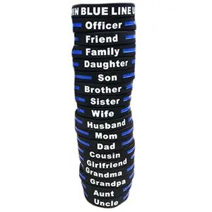 Personalized - Thin Blue Line Silicone Bracelet