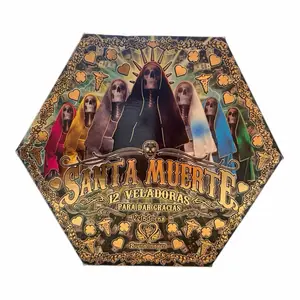 Santa Muerte Devocionario 12 Veladoras para Dar Gracias - Traditional Altar Decor, 12 Veladoras, 12 Veladoras para Dar Gracias Religious Supplies Decoration