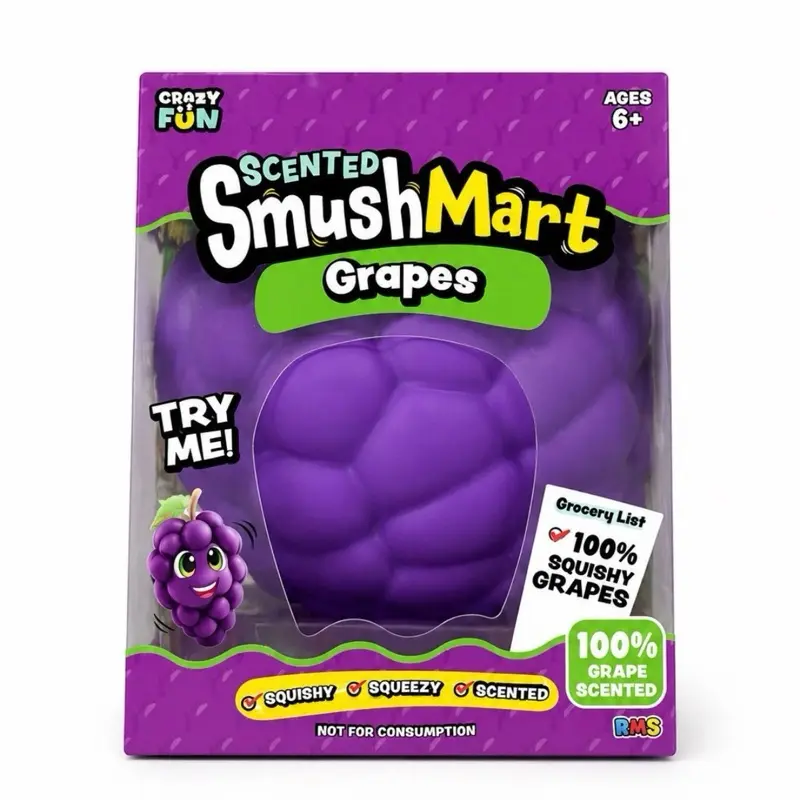 SmushMart Grape Squishy RMS, Stress Relief Gadget, Anxiety Relief Products, Decompression Squeeze, Sensory Stress Reliever, Sensory Calming Tool for Classic & Novelty Toys
