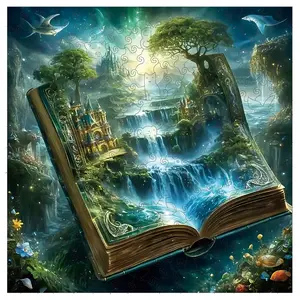Magical Forest of Books Wooden Jigsaw Puzzle For Adults High-difficulty Magic Puzzle Intellectual Toy, Birthday Holiday Christmas Exquisite Gift, Family Game Home Decor, Wooden Handmade Puzzle