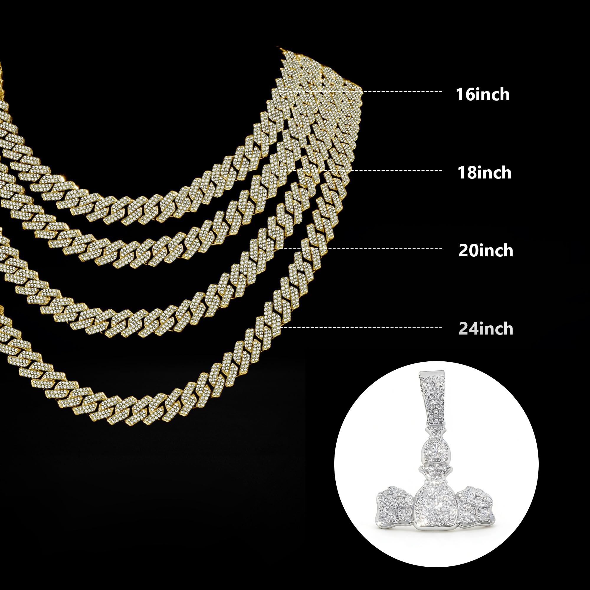 Fashion Metal Money Bag Pendant Neck Chain Classic Retro Cuban Link Design Hip Hop Streetwear Accessory Lightweight Daily Wear Jewelry Perfect for Dating Gathering and Everyday Styling Decoration