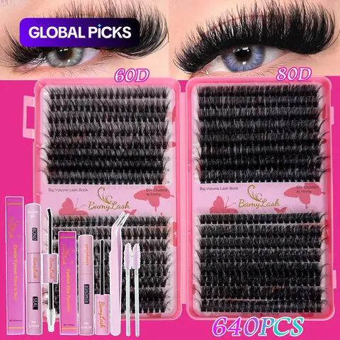 30D/40D/50D/60D Lash Cluster Kit with Lash Glue, Remover & Tweezers, Customizable Individual Lash Clusters, Beginner Friendly for Daily Makeup Eyelash Clusters #GLOBAL PICKS
