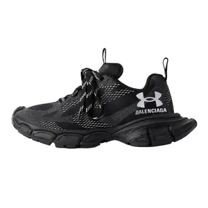 Under Armour x Balenciaga 3XL Round-Toe Lace-Up Low-Top Casual Sneakers for Men in Black Trending Shoes, House White Official Shoes to Get / Maison Mihara