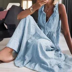 Women's Sleeveless Cotton Linen Dress