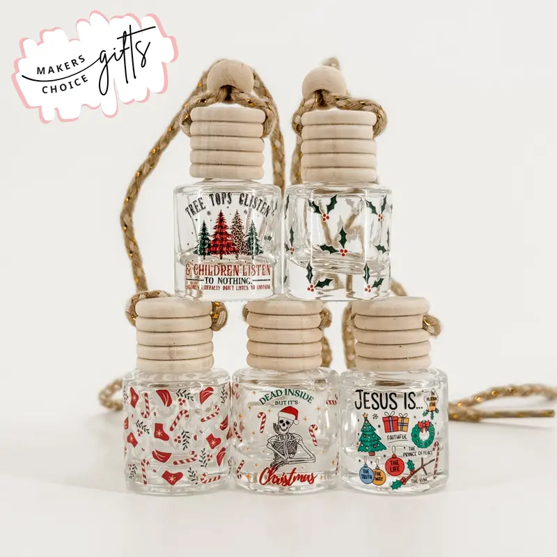 Holiday Scented Car Air Freshener Long Lasting Scented Diffuser for Rearview Mirror Clean Ingredients, Stocking Stuffer, Christmas Hanging Car Diffuser