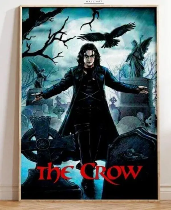 The Crow Movie Poster - Brandon Lee Gothic Wall Art - Dark Fantasy Film Print