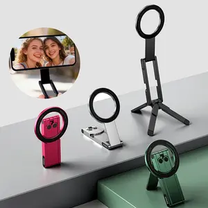 Foldable Magnetic Phone Phone Holder Portable Mini Desktop Tripod for Photography Live Streaming Ultrathin Handheld Selfie Stick