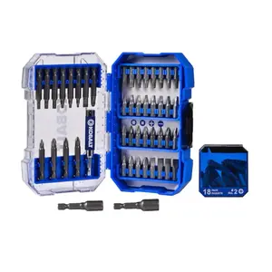 Kobalt 65-Piece Screwdriver Bit Set with 18-Inch No 2 C Bit Included in Blue Storage Case Magnetic Guide & Organized Carry Case