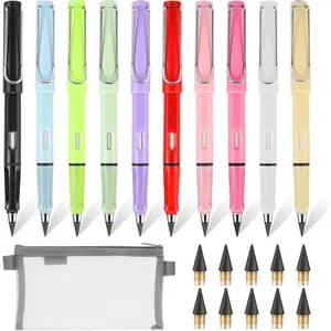10 count Infinity Pencil Everlasting Pencil - Eternal Inkless Pencils with Case & 10 Replacement Nibs,  for Adults & Students