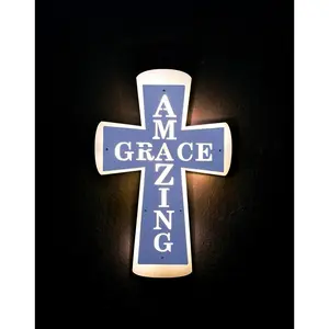 Wall cross Lighted cross for wall,easter lighted cross decor   cross wall art  white 12.5" H