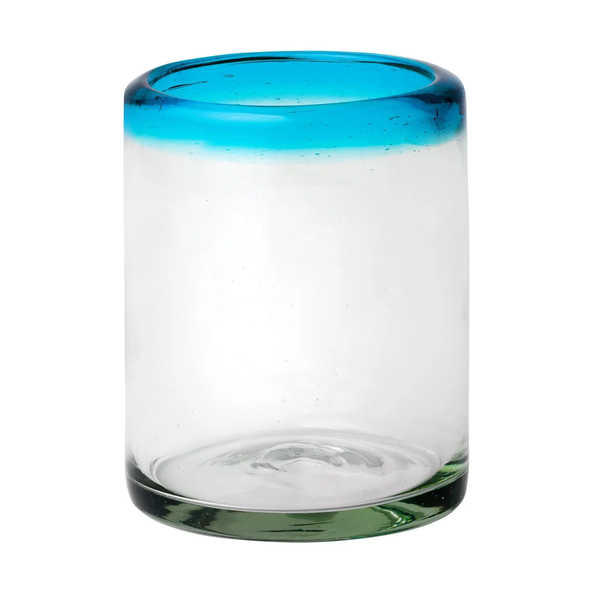 10 Strawberry Street Aqua Rim Mexican Glass, DOF