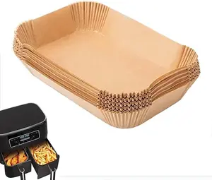 100 Pcs Air Fryer Parchment Paper Liners,8.5X5.5 In Rectangle Air Fryer Liners Disposable for Dual Air Fryer Basket Frying,Baking,Roast Bakeware Oil Utensils Cover Waterproof