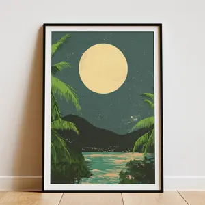 Virgin Islands National Park Poster Caribbean Art Print Palm Tree Wall Art Travel Poster Vacation Home Decor Tropical Island Print