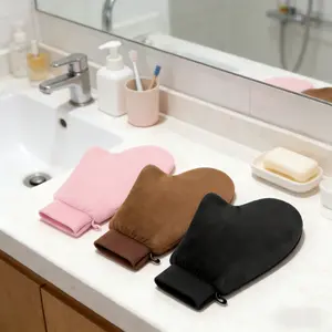 Sunscreen application gloves, Exfoliating gloves, 2-piece portable and reusable tanning application mitt, washable makeup gloves, suitable for makeup and oil application, multi-functional care tools