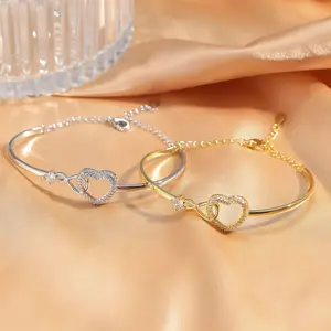 1pcs To My Daughter-Forever Connected Heart Bracelet Adjustable for Milestone Celebrations Infinity Heart Design with Gift Box