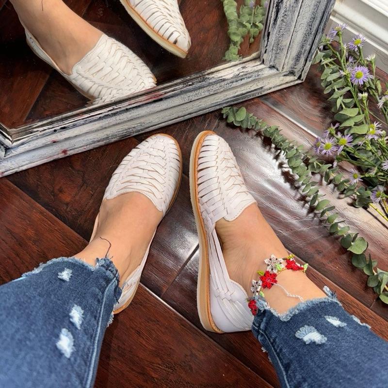 Huarache Sandal - Handmade Mexican Hecho in Michoacán, Colorful Leather, Open Toe, Casual Footwear for Women, Perfect Choice for Wide Feet - Running