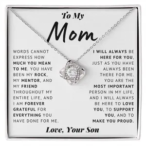 My Mom Thank You Gift | Special Present for Mom from Son, Xmas Christmas Gift for Bonus Mother, Custom Necklace for Mama, Jewelry for Birthday