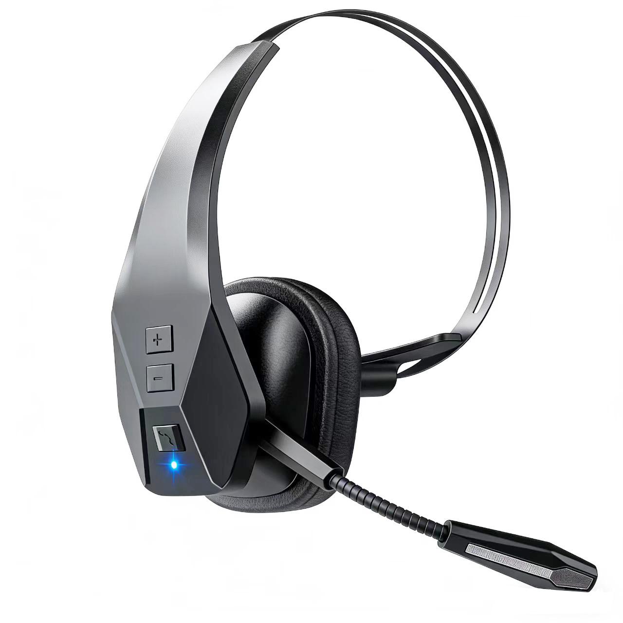 DH17 Bluetooth Headset  for Computer, Single-Ear Wireless Headset with Noise Cancelling Microphone for Office & Truckers, Bluetooth V5.3 with Mute Button for Work