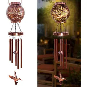Wind Chimes for Outside, Windchimes Outdoors Hummingbird Gifts for Mom Women Grandma,  Solar Lantern Solar Wind Chimes for Outside Patio Yard Garden Decor