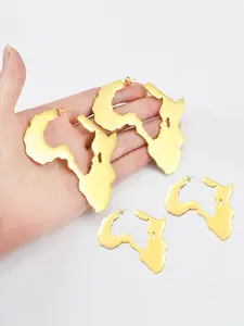 1 pair African Map Big Earrings Exaggerate Wedding Stud Earring Ornaments Traditional Ethnic Hyperbole Ethnic Jewelry Africa Map Accessories