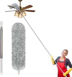 100-inch Extra-Long Dusters, Cleaner Tools with Extension Pole and Bendable and Washable Microfiber ,  Duster for High Ceilings,Ceiling Fan,Furniture