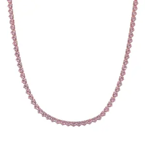 Cubic Zirconia Heart Necklace 20.5-22.5 Inches