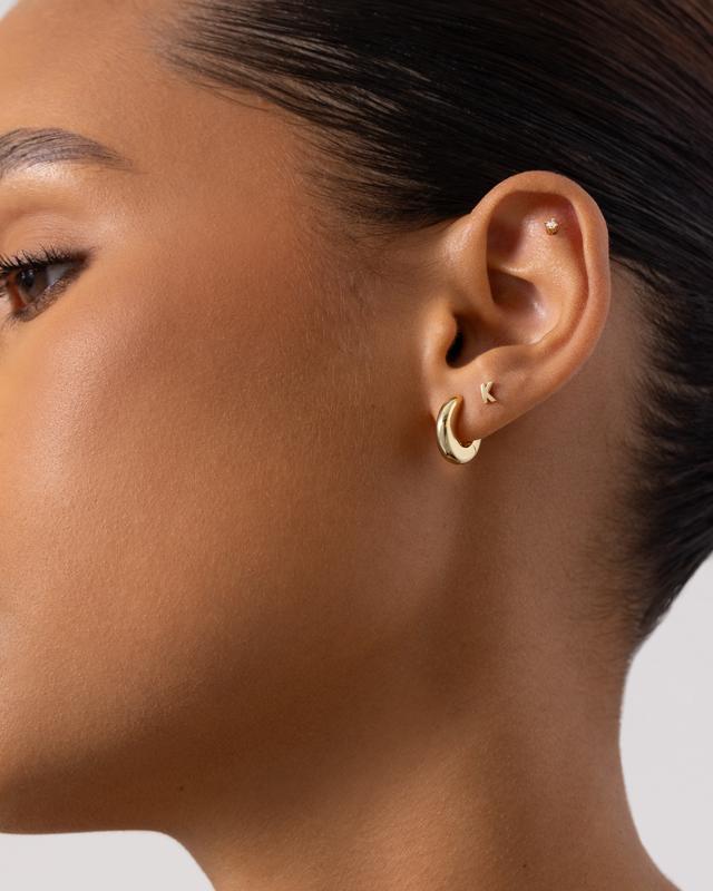 PAVOI 14K Gold Plated Initial Flatback Earrings for Women - Earscape-Friendly Studs - Trendy Fashion Jewelry PAVOI 14K Gold Plated Initial Flatback Earrings for Women - Earscape-Friendly Studs - Trendy Fashion Jewelry