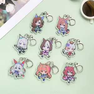 Adorable Uma Beauty Cute Derby Anime Acrylic Keychains - Cute Characters, Kawaii Bag Charm for Keys, Backpack & Gifts, Collectible Fan Accessory, Aesthetic Game Merch!