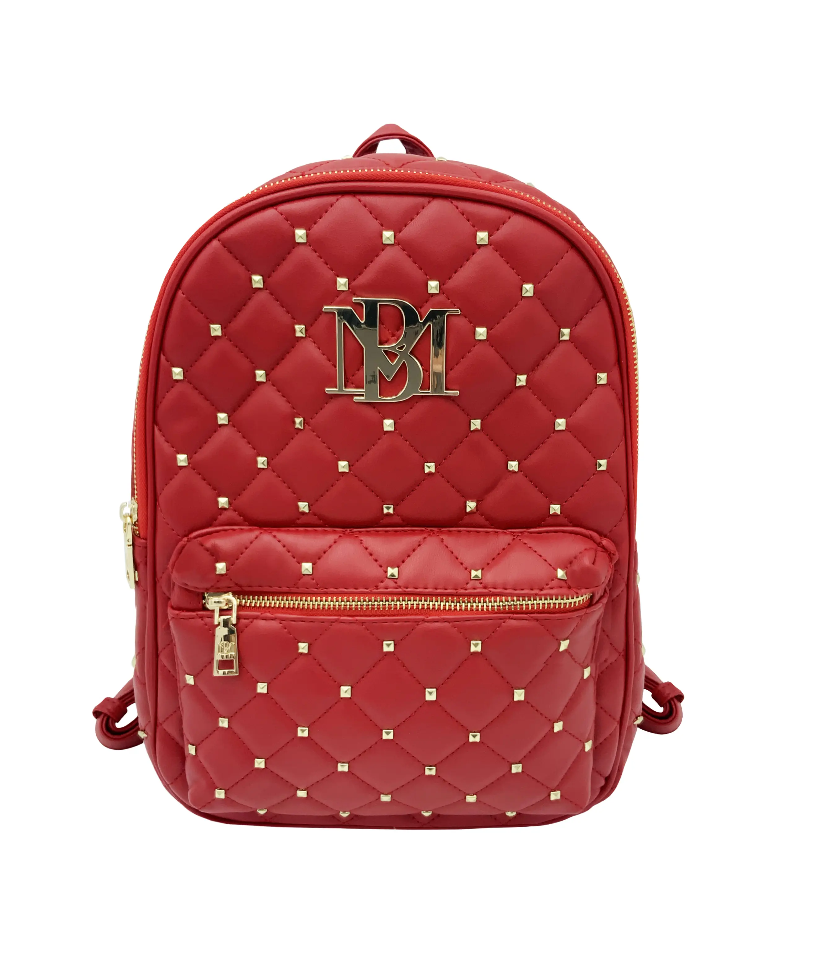 Badgley Mischka Red Quilted and Studded Backpack Badgley Mischka Red Quilted and Studded Backpack