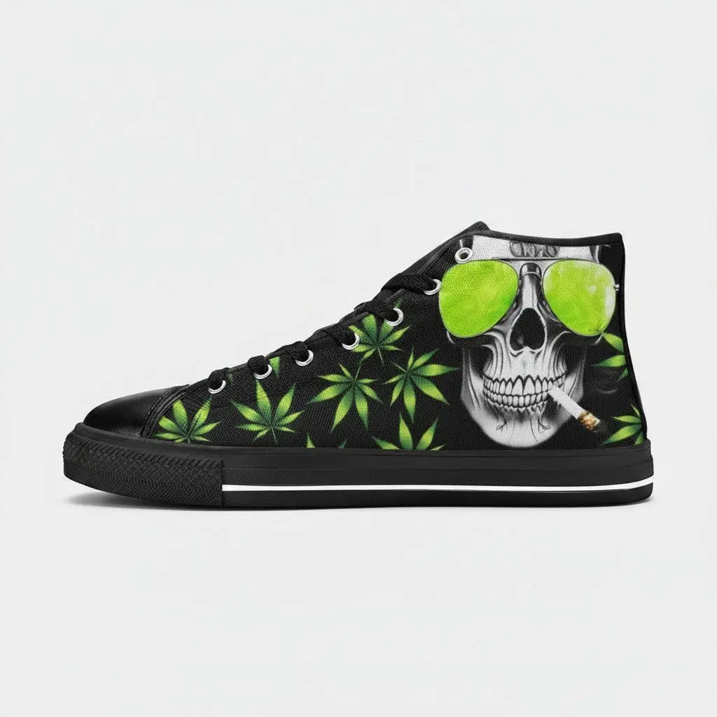 WOMEN'S Skull Weed Art Custom Shoes (II) | Freaky Shoes®