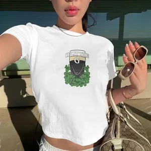 Spit the G Baby Tee - St Patricks Day Baby tee - Irish Y2k Merch - Vintage Y2k Top - Shamrock Baby Tee - Lucky Shirt