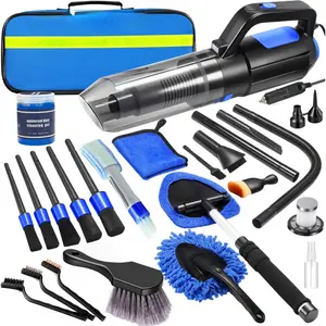 25PCS Car Cleaning Kit, Car Detailing Kit Interior with High Power Handheld Vacuum Cleaner, Windshield Cleaner, Cleaning Gel, Professional Auto Accessories for Men,